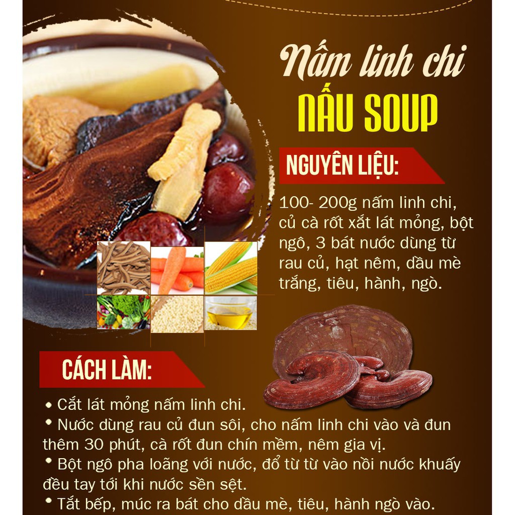 Nấm Linh Chi Thái Lát Hàn Quốc, Túi 0,5kg