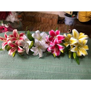 Hoa ly cao su-dài 60cm-hoa giả ,hoa lụa