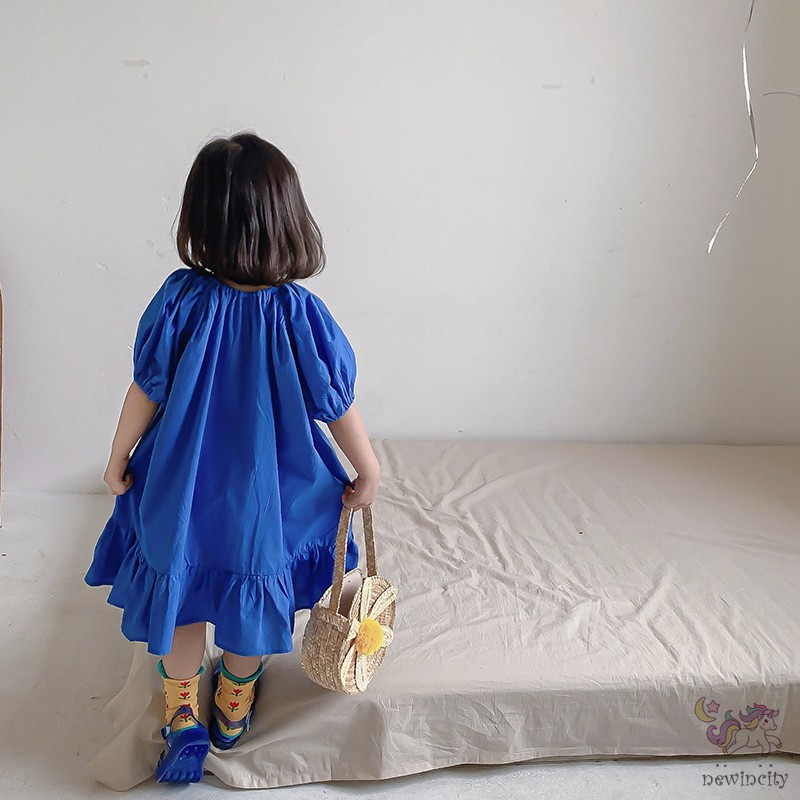 Đầm công chúa tay phồng phong cách mùa hè Hàn Quốc cho bé gái