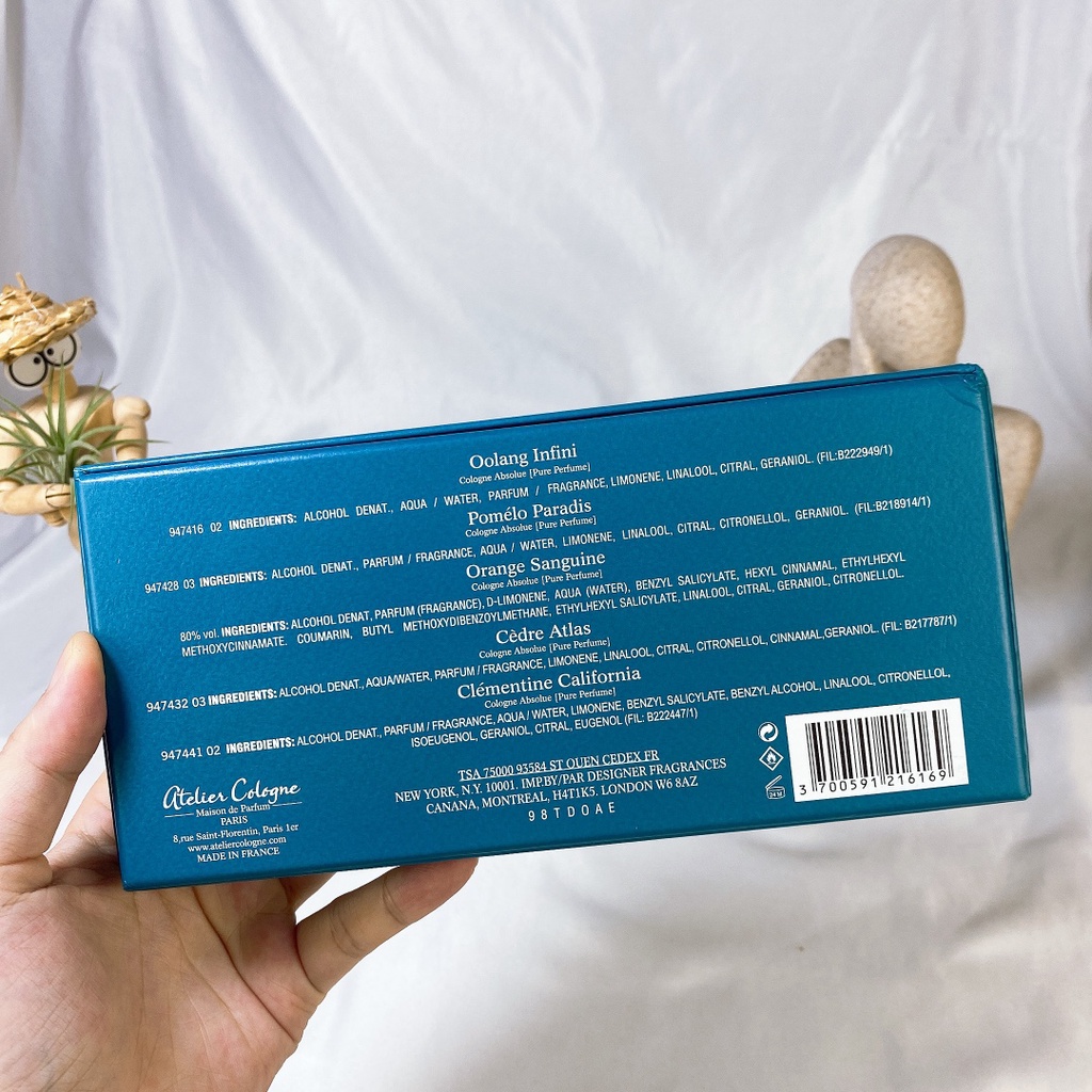 Set nước hoa Atelier Cologne 10ml thiết kế sang trọng