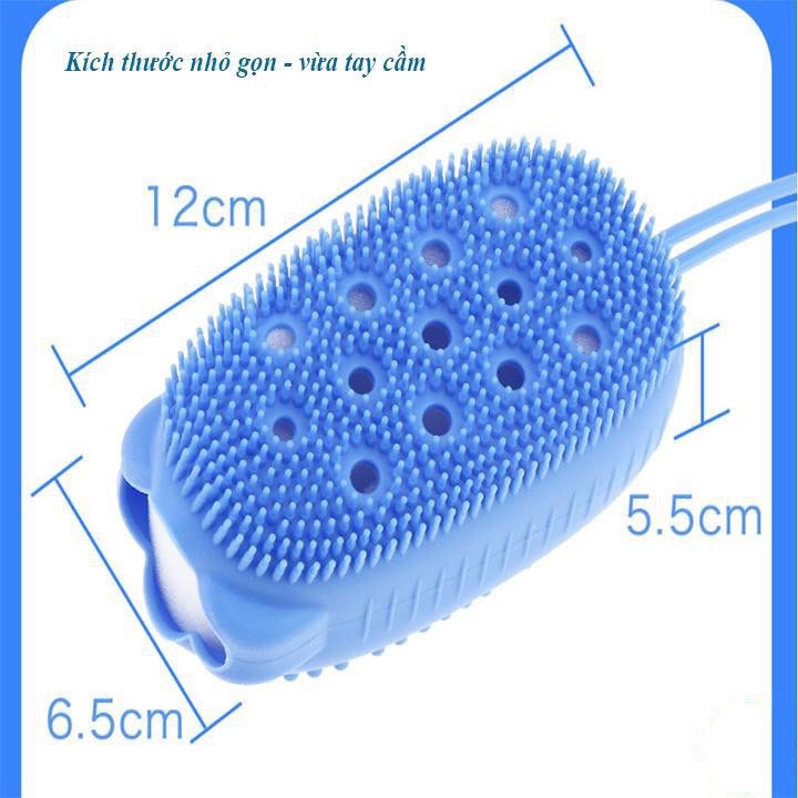 Bông tắm Silicon 2 mặt tạo bọt, tẩy da chết hình chuột cute