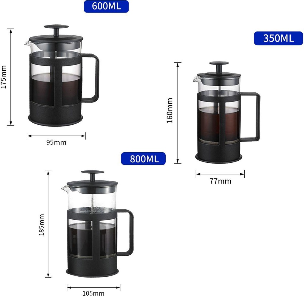 AUGUSTINA Bình Làm Trà Bằng Thép Không Gỉ 350ml 600ml 800ml