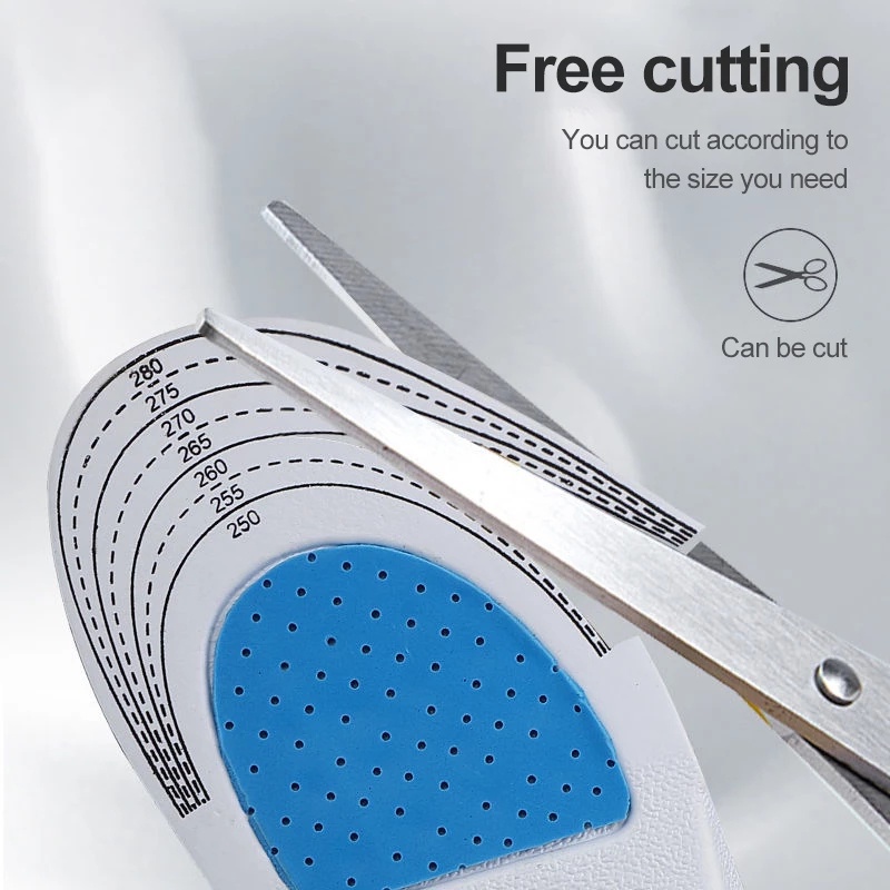 Cặp đế lót giày thể thao chất liệu gel xốp dày dặn thoáng khí thấm hút hỗ trợ chỉnh hình bàn chân cho nam nữ