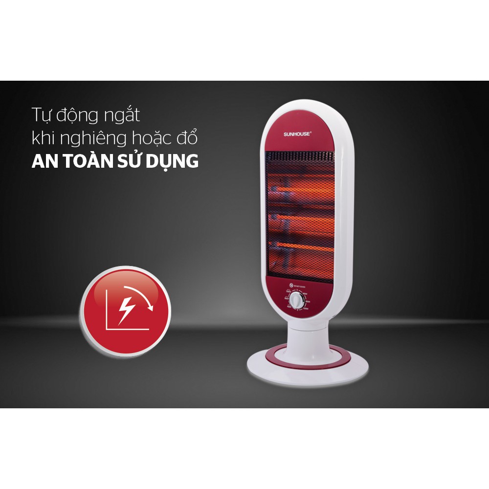 Máy sưởi Sunhouse SHD7022 công suất cao 1200w, tỏa nhiệt đều, quay 180 độ - Bảo hành 12 tháng