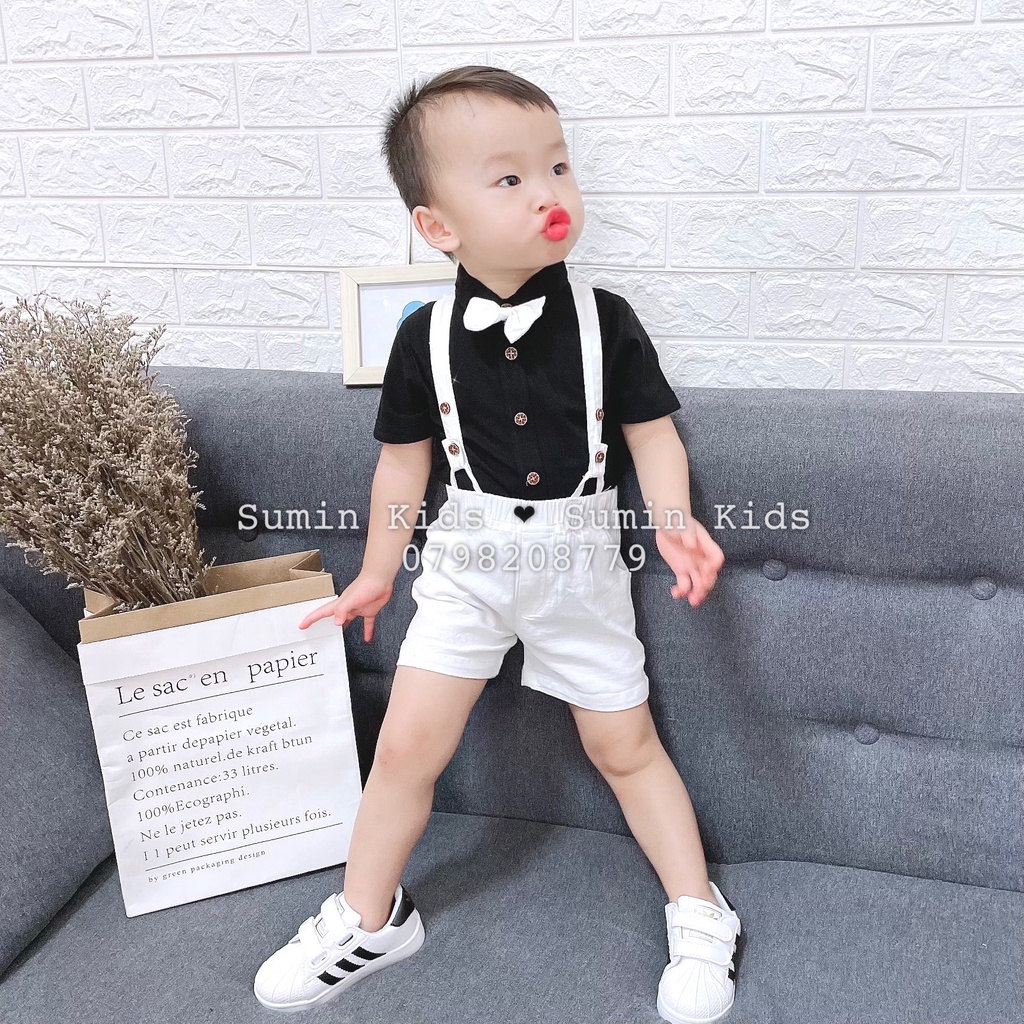 Set công tử bé trai mẫu bộ công tử cho bé trai bộ đồ phù hợp body trẻ từ 3kg tới 13kg Sumin Kids