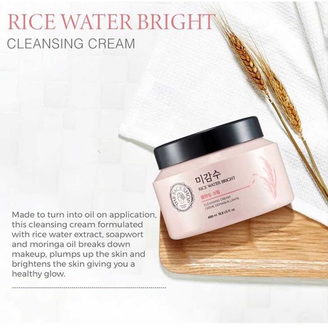 Kem tẩy trang Gạo Rice Water Bright Cleansing Cream 400ml