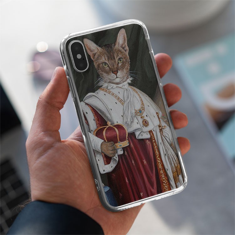 Ốp Lưng Mèo hoàng đế cổ điển sang trọng Iphone 7/7Plus/8/8Plus/X/Xs/Xs Max/11/11 Promax/12/12 Promax CAT20210099