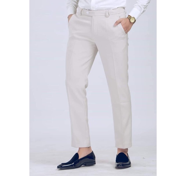 Quần Âu Nam Màu Be Cao Cấp - Không Bai Xù - Chống Nhăn - Chất Co Giãn Nhẹ | BigBuy360 - bigbuy360.vn