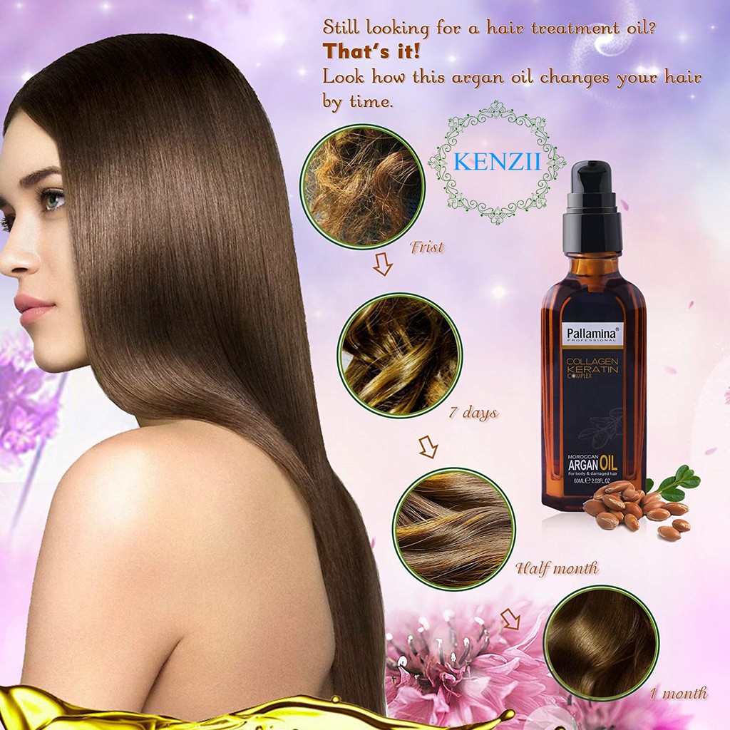 Best SellerTinh dầu giữ mầu dưỡng tóc PALLAMINA Collagen Keratin Complex 60ml - KENZII HAIR