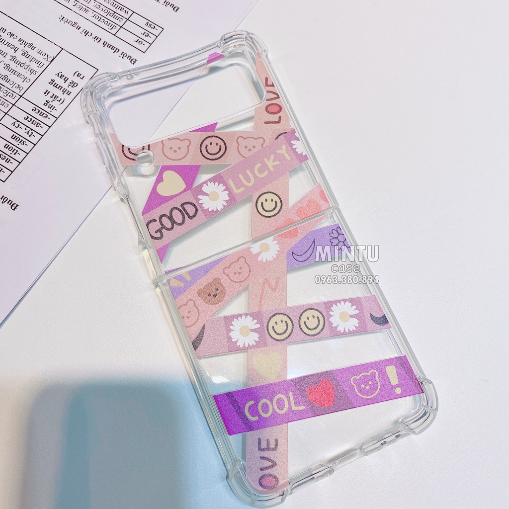 Ốp Samsung Galaxy Z Flip4 5G / Z Flip 4 / Z Flip3 5G / Z Flip 3 trong suốt mẫu dễ thương - ZF10