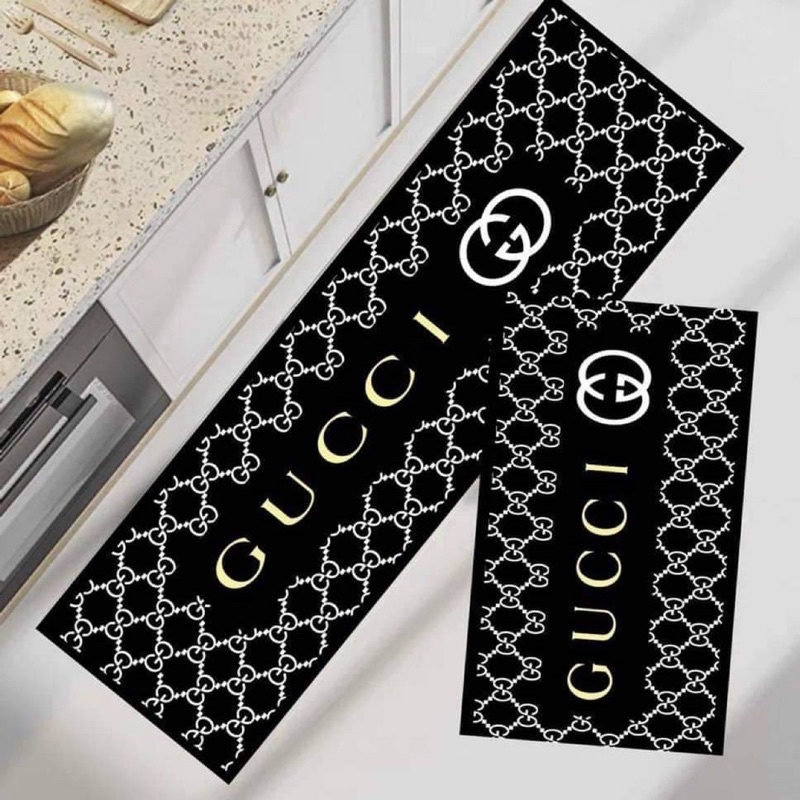 Bộ thảm bếp chống trượt 2 chiếc - thảm chùi chân chất liệu Bali cao cấp - KT 40×60cm và 40x120cm