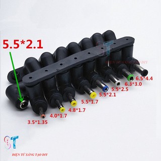 Bộ Chuyển Đổi Vuông Góc Từ Jack DC 5.5x2.1mm Sang 8 Đầu Jack DC