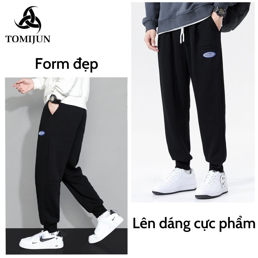 Quần jogger, quần thể thao nam TOMIJUN chất liệu thun co giãn 4 chiều, không nhăn xù, bo ống chân phong cách Hàn Quốc