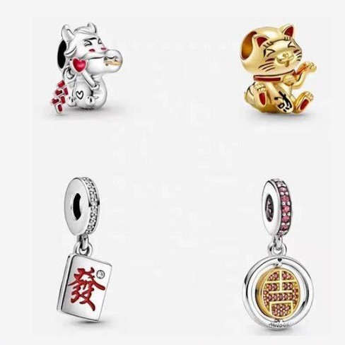 [Mã FAGREEN245 giảm 10% tối đa 30K đơn 99K] CHARMS Mặt Dây Chuyền Hình Mèo May Mắn