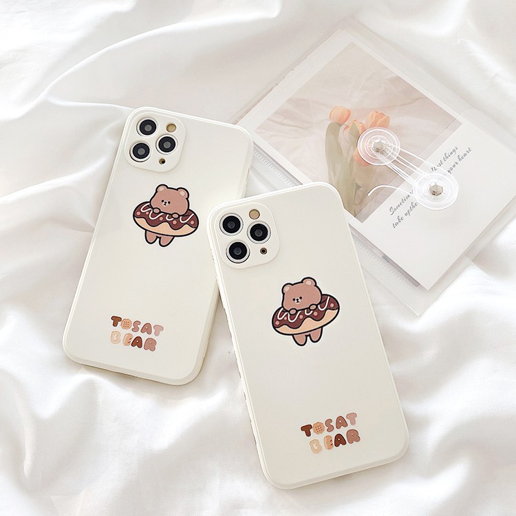 Ốp lưng iphone Tosat Bear cạnh vuông in hình viền ip/6/6plus/6s/6splus/7/7plus/8/8plus/x/xs/11/12/pro/max/plus/promax | BigBuy360 - bigbuy360.vn