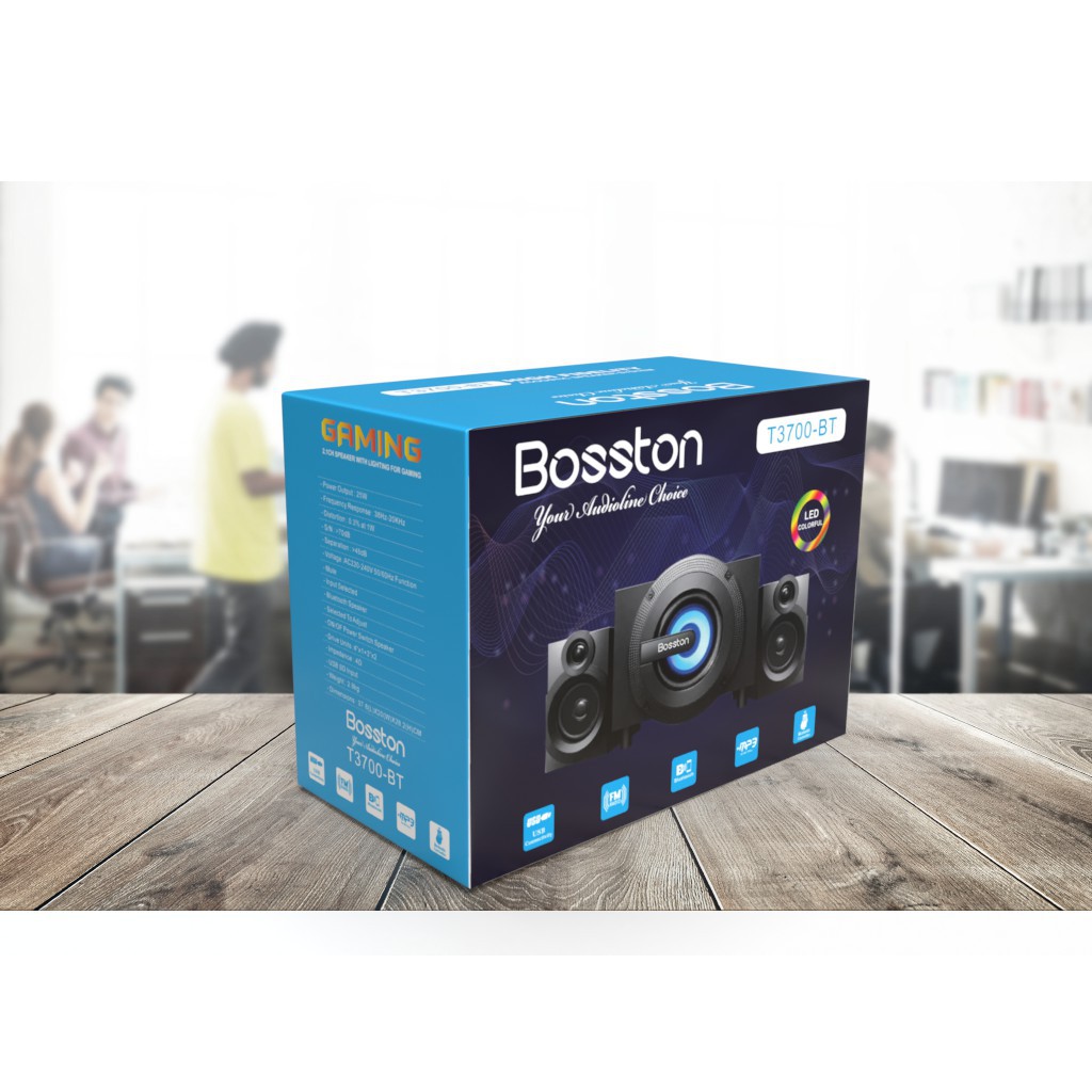 [ HOT] Loa Vi Tính BOSTON T3700 - Bluetooth Tích Hợp - Âm Thanh HD Chất Lượng Cao - Bảo hành 12 tháng