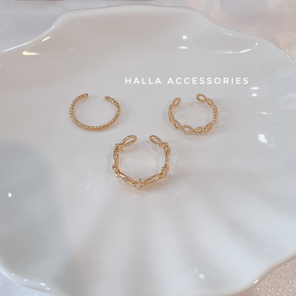 Nhẫn Nữ màu Gold Deer Pattern cao cấp HALLA NH112