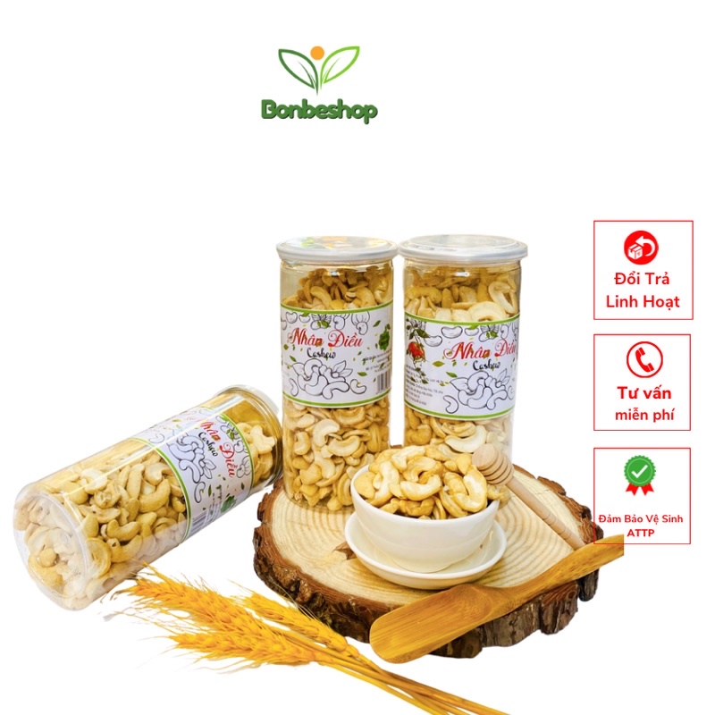 500Gr Hạt điều sấy nguyên vị không muối - hạt điều sạch vỏ lụa - LOẠI NGON thơm ngọt béo giòn