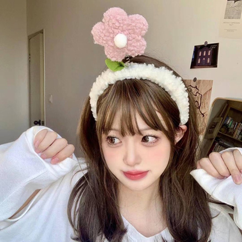 Băng đô cài tóc phủ lông phong cách Hàn Quốc dễ thương thời trang cho nữ 2021