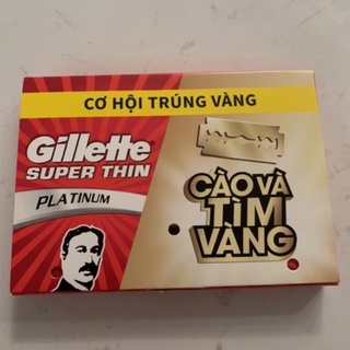 1 hộp (5cái) Lưỡi lam/lưỡi dao thay thế Gillette Super thin Platinum
