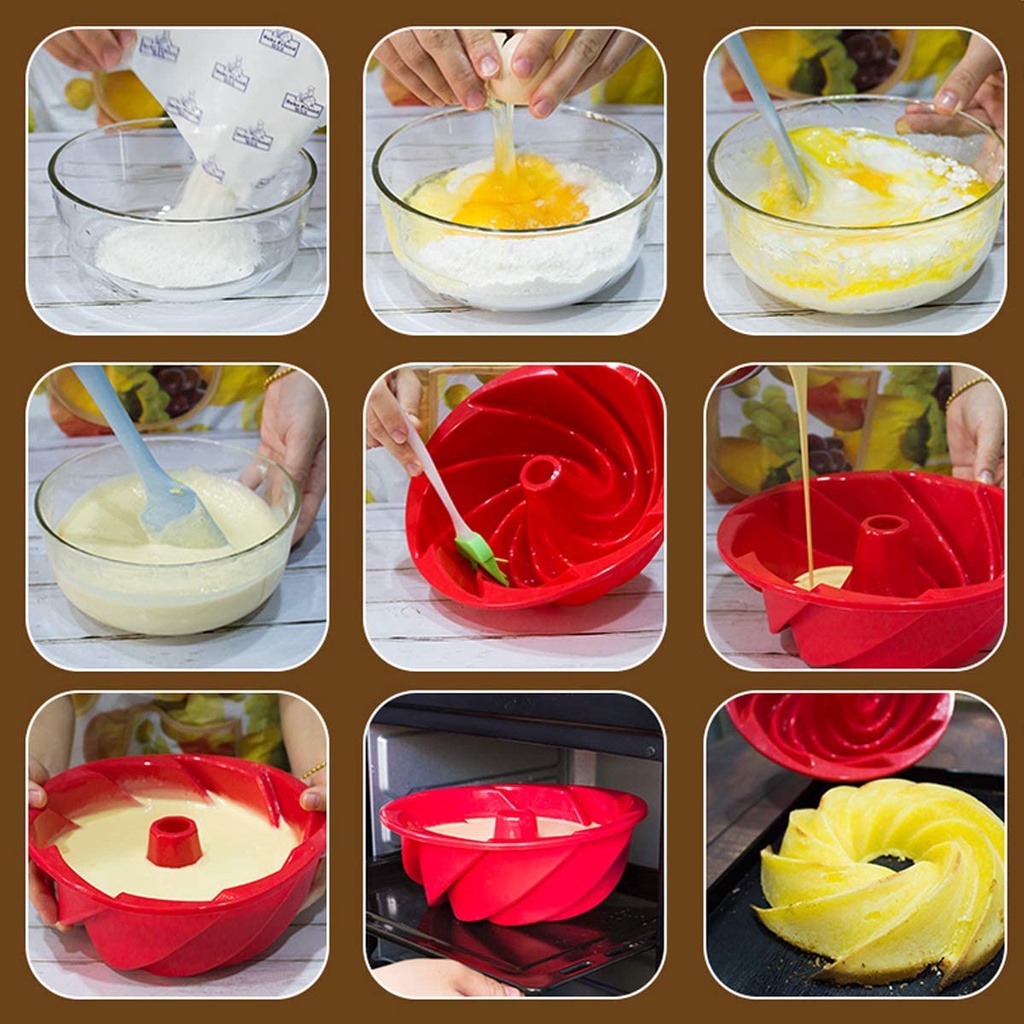 Khuôn Làm Bánh Silicon ANAEAT Hình Xoắn Ốc Lớn 3D