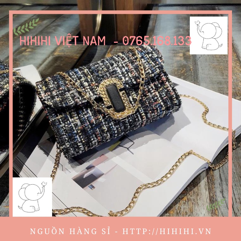 Bán Sỉ Túi xách nữ mini khóa cắt ngang sang trọng. -  9152.