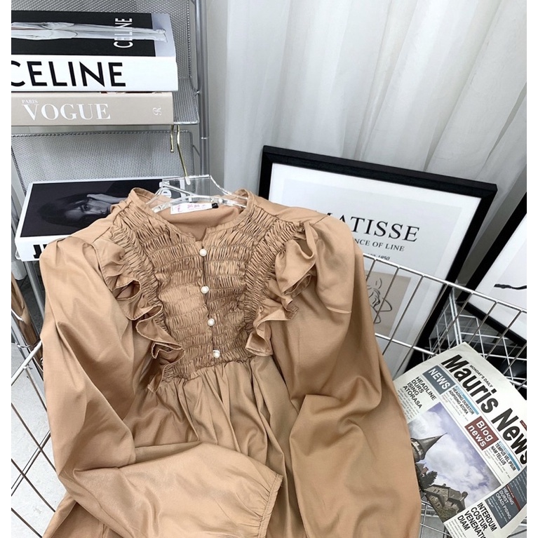 Áo babydoll cúc ngọc