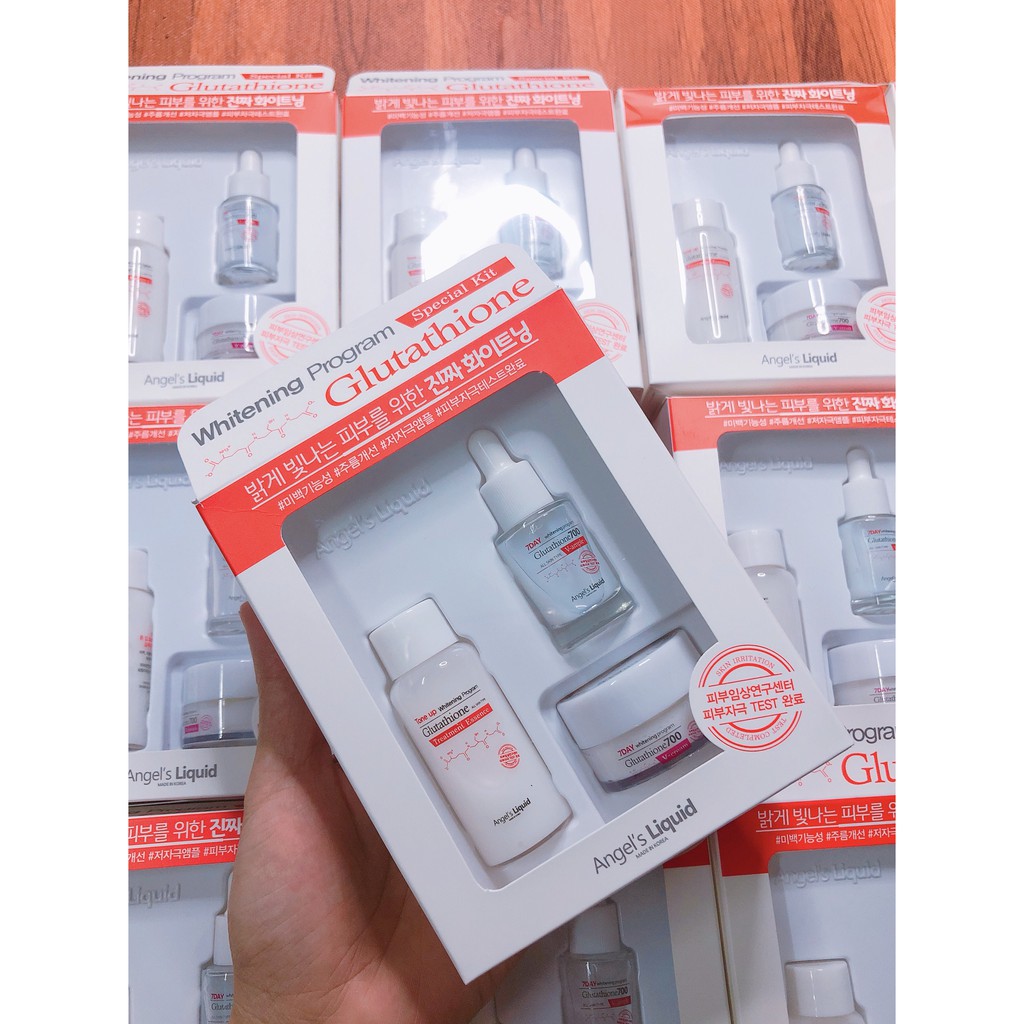 Huyết Thanh Trắng Da /Freeship từ 150k/ Combo Toner - Serum - Kem dưỡng 7 Day Whitening Program Glutathione 700 V-Ample