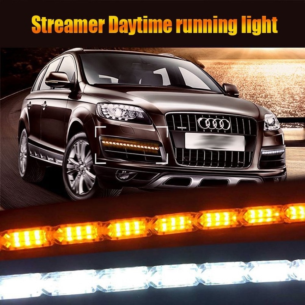 1 Cặp Dây Đèn LED Tín Hiệu 12V Ánh Sáng Vàng Chất Lượng Cao