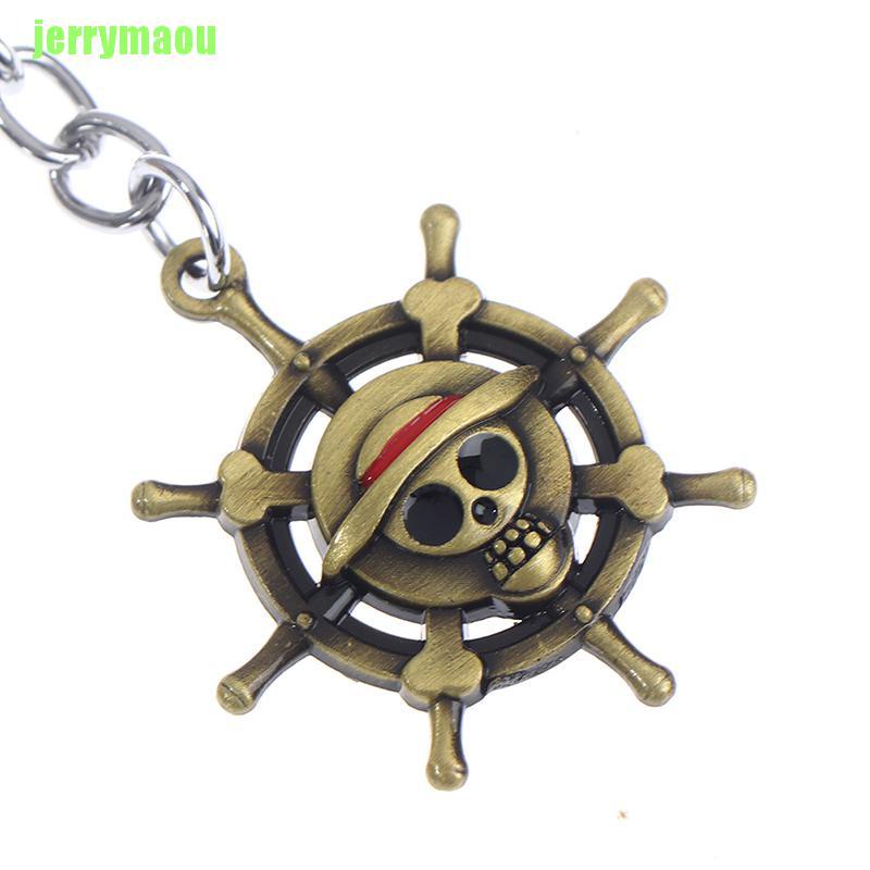 [JERU] One Piece Key Ring Action Figure Pirate Ship toy Banner Pendant Anime Keychain ERHZ