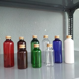 Bộ 50 chai nhựa Pet nhiều màu nắp đậy Nhôm Vàng dung tích 100ml