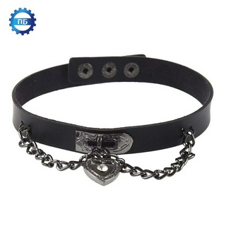 (Hàng Có Sẵn) Vòng Cổ Choker Da Mặt Trái Tim Phong Cách Gothic