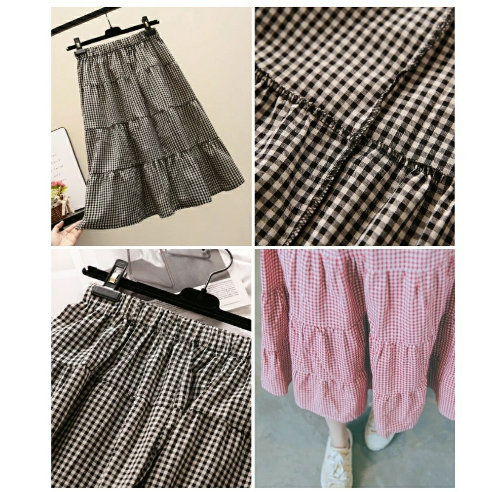 Chân váy midi caro phối đồ cực xinh | BigBuy360 - bigbuy360.vn