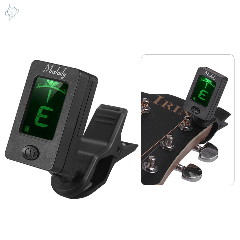 ♫Muslady Multifunctional Clip-On Tuner LCD Display for Chromatic/Guitar/Bass/Violin/Ukulele