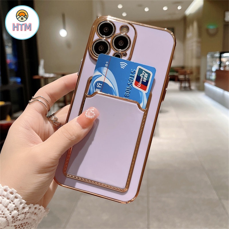 Ốp Điện Thoại Mềm Chống Sốc Có Ngăn Đựng Thẻ Cho iPhone 13 12 Pro Max 11 Pro XS Max X XR 7 8 Plus