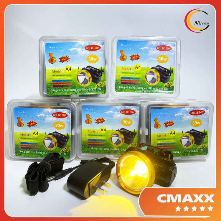 ĐÈN PIN ĐỘI ĐẦU SIÊU SÁNG A4 30W GOLDLION – GIA DỤNG CMAXX