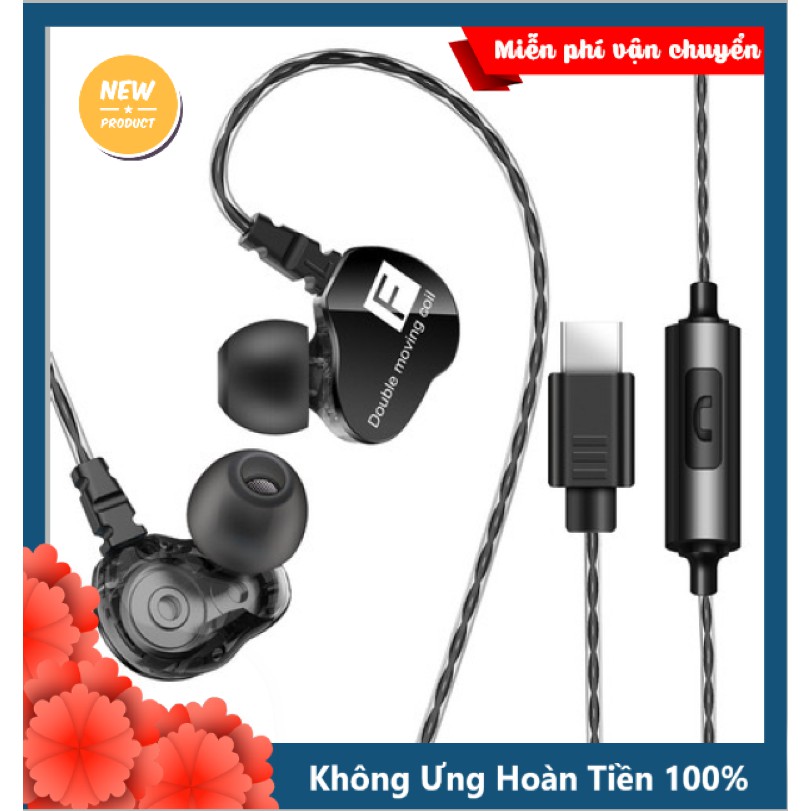 Tai Nghe Chống Ồn Cao Cấp Fonge F4 Master Bass Có Loại Chân Type C, Âm Thanh Siêu Đỉnh (Màu Đen)