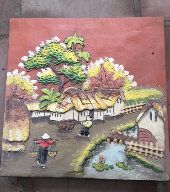 Tranh gốm Bát Tràng GIÁ RẺ 34x34