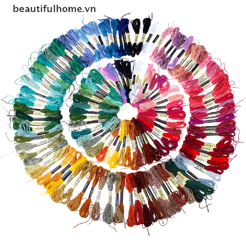 Bộ 50 Cuộn Chỉ Cotton Nhiều Màu Dùng Thêu Chữ Thập