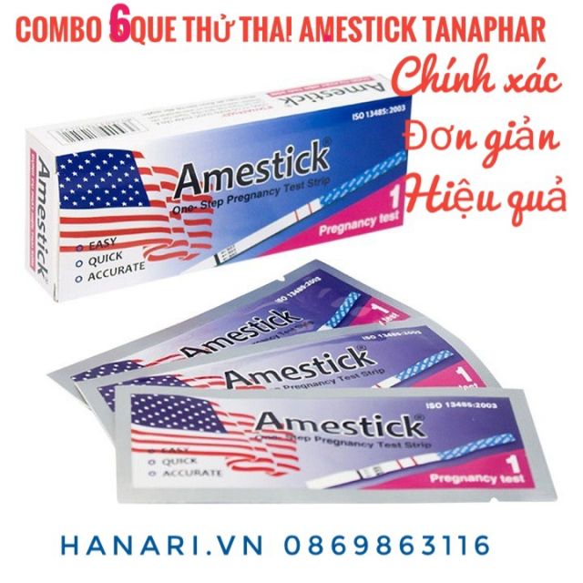 [ Che tên sản phẩm] Combo 6 Que thử thai Amestick Tanaphar