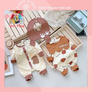 Sét Quần Áo Body Dễ Thương Cho Bé Gái, Bé Trai 4-12kg, Bộ Body Thu Đông Dài Tay Cho Bé