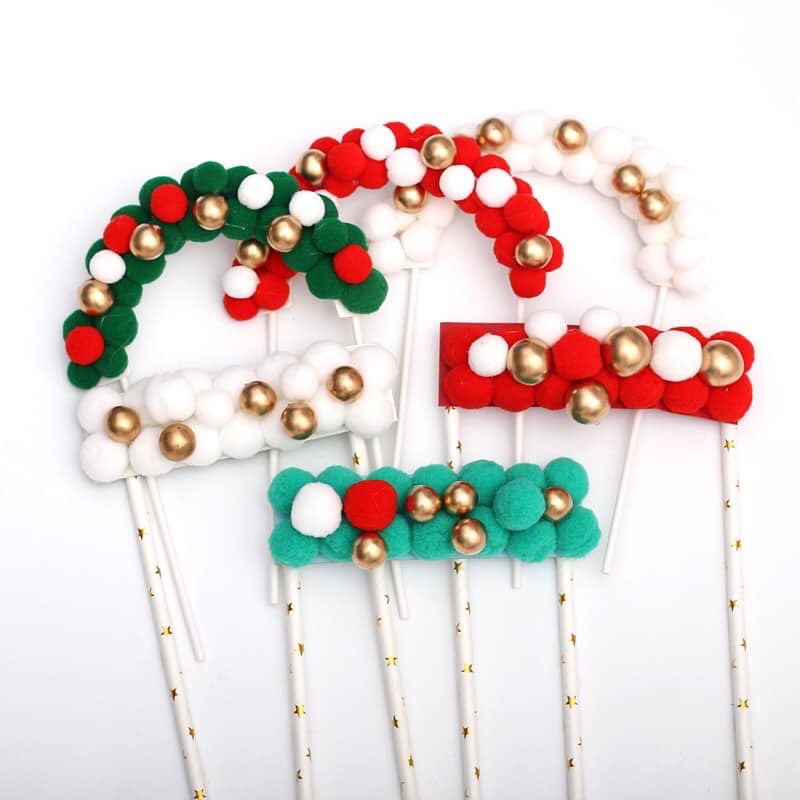 Cổng bông noel ttang trí bánh kem , bánh sinh nhật