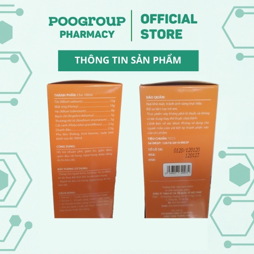 Siro Tỏi Hẹ Natural Chanh Đào Mật Ong giảm ho, giảm đờm, đau rát họng khàn tiếng hiệu quả