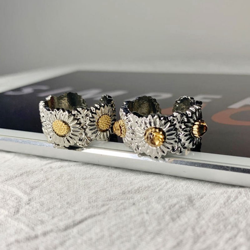 Nhẫn Đeo Tay Đính Đá Kim Cương Không Phai Phong Cách Retro 23183