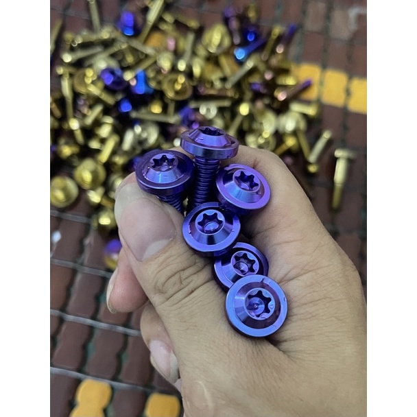 Combo 6 ốc titan gắn ty phuộc trước raider , satria , sonic đủ màu siêu đẹp