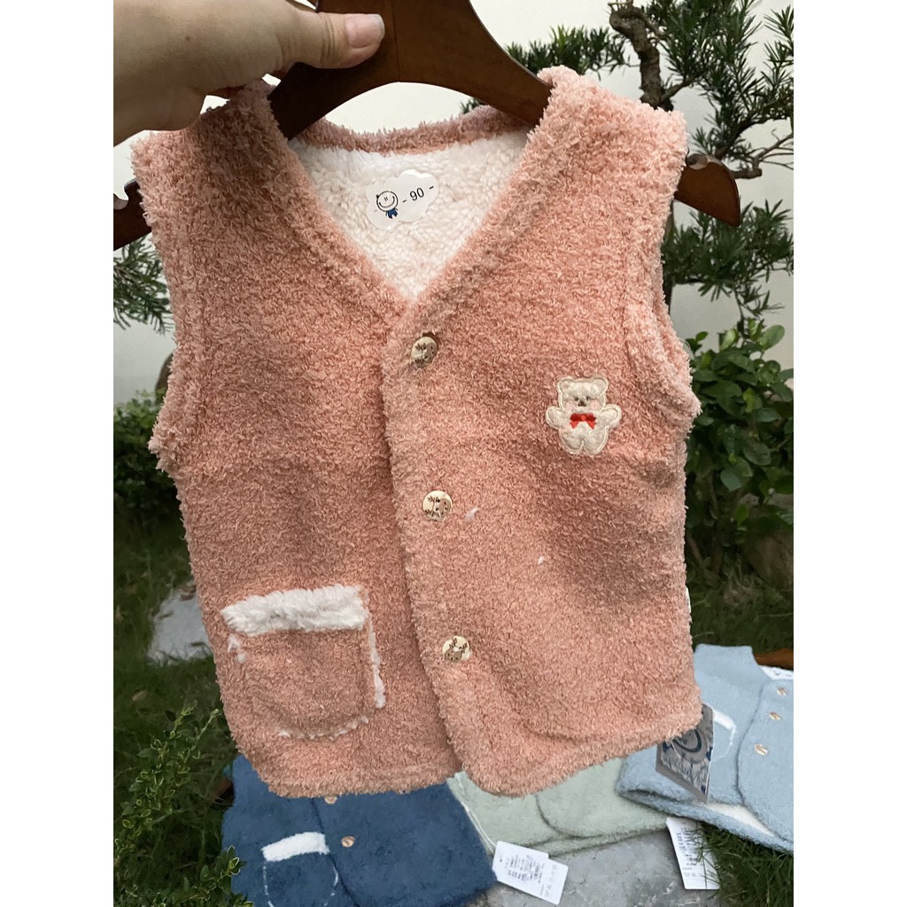 Áo Ghile Lông Cừu Cho Bé 1-5tuổi, Áo Khoác Bên Ngoài size 90-140