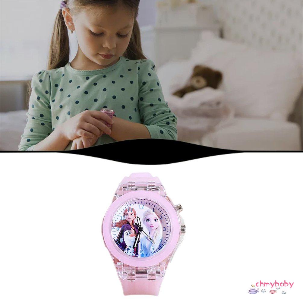 Đồng hồ công chúa đeo tay có đèn phát sáng dành cho bé gái