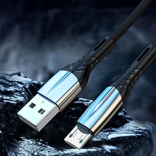 Cáp Sạc Nhanh Samsung Micro USB Bọc Dù Cao Cấp Đèn Led Thông Báo