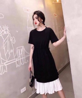 ĐẦM BIGSIZE đuôi cá rút eo ĐEN-VÀNG 60-80kg