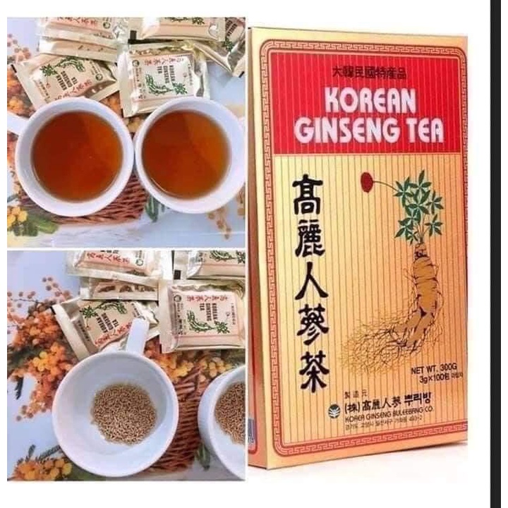 Trà hồng sâm Hàn Quốc Hộp Giấy 100 gói x 3gr